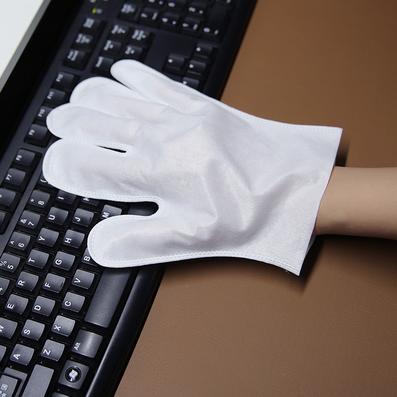 Våt og tørr bruk, viskose og polyester spunlace disponibel nonwoven hanske